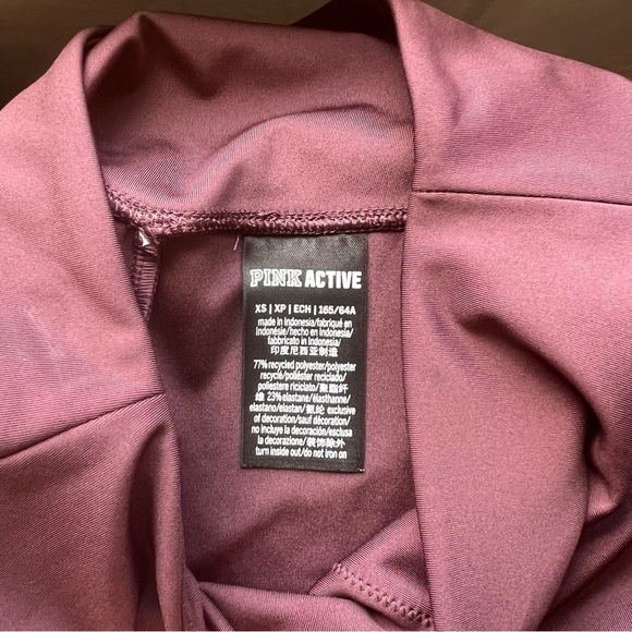 PINK Victoria’s Secret Active Maroon Leggings Size XS - Picture 7 of 7